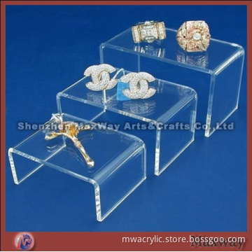 3 Clear Acrylic Jewelry Display Showcase Fixtures
